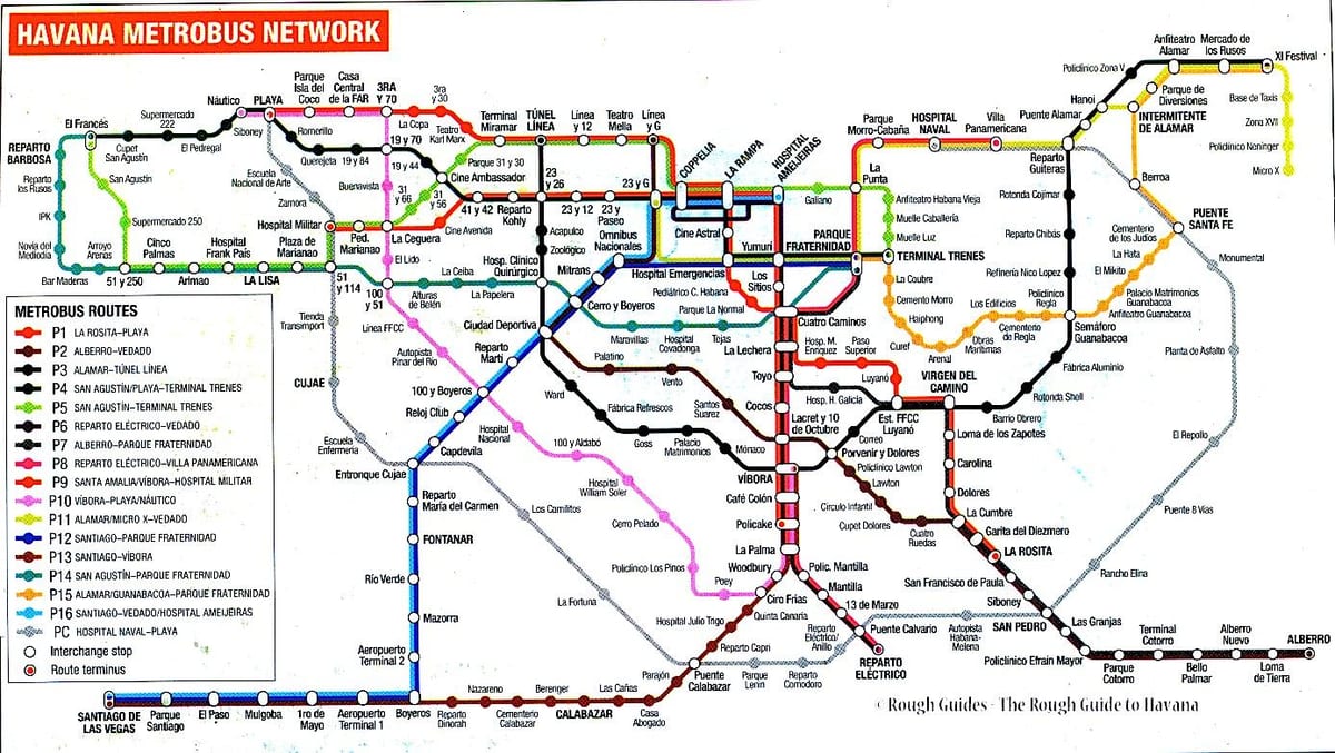 map of Havana bus