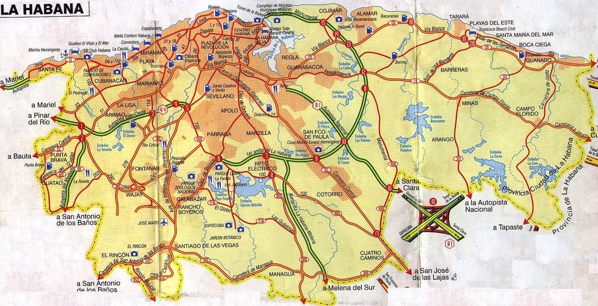 Havana Cuba on a map