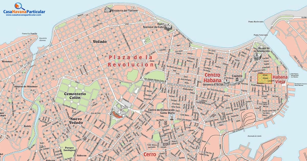 city street map of Havana Cuba