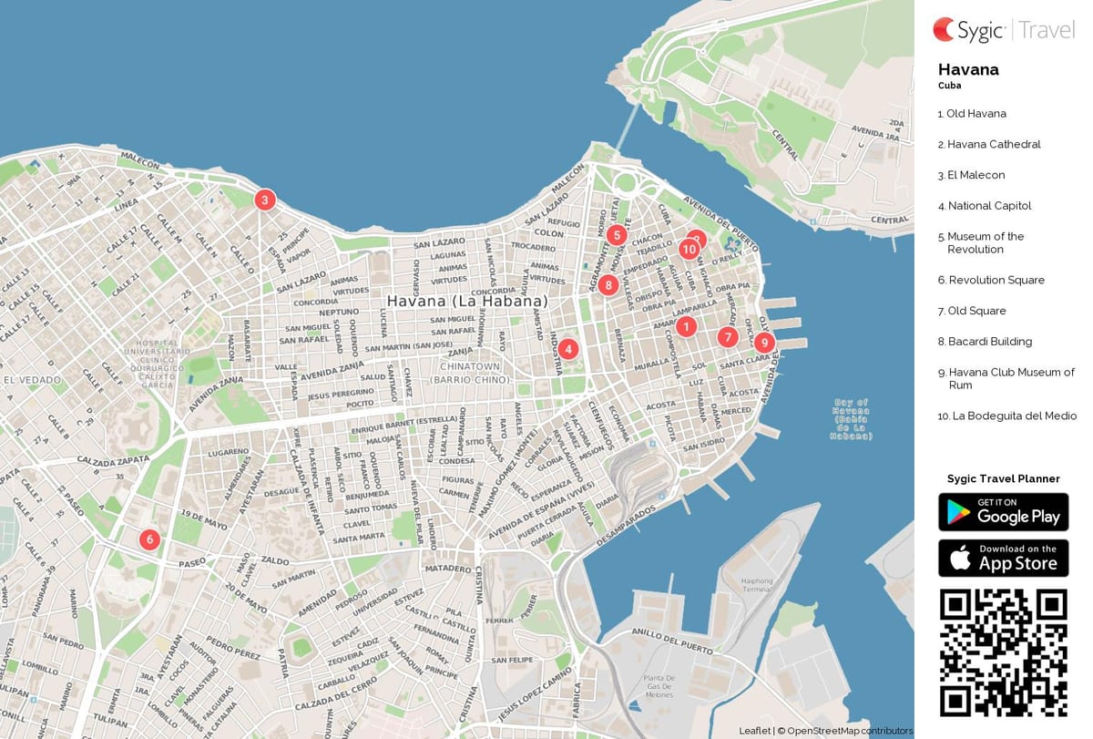 Havana Cuba tourist map
