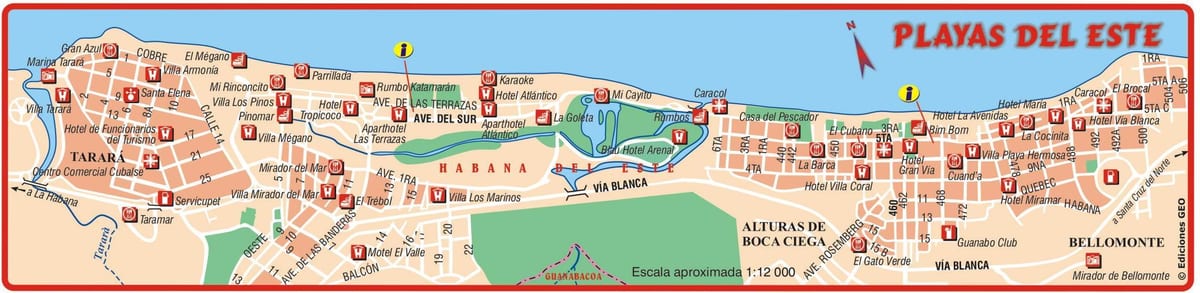 map of playa del este Cuba
